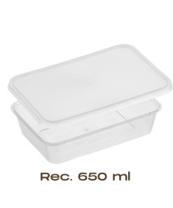 Take Away Container 'Rectangular' 650ml Base With Lid (500 Set)