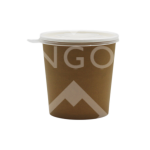 Container Coated Bowl Round 24oz Brown With Lid (500 Set)