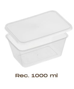 Take Away Container 'Rectangular' 1000ml Base With Lid (500 Set)