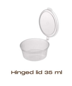 Take Away Container 'Round' 35ml With Hinged Lid (1000 Each)