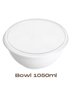 Take Away Container 'Bowl' 1050ml White Base With Lid (400 Set)