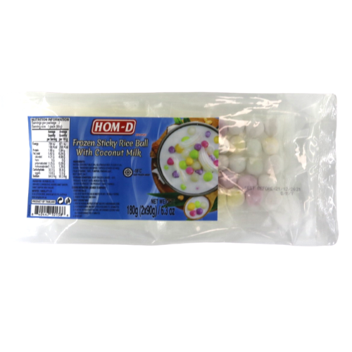FROZ. THAI DSST 'Hom-D' Sticky Rice Ball in Coconut Milk [Rainbow Pearls] 180g (24)