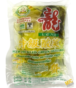 MUSTARD PICKLED 'Pigeon' Green w Chill [Tin] 140g (48) - See Picker
