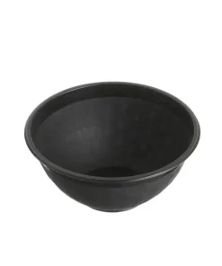 No Stock - UTL. CONTAINER Bowl round '750ml BASE ONLY' Black gst (400) - Pre Order