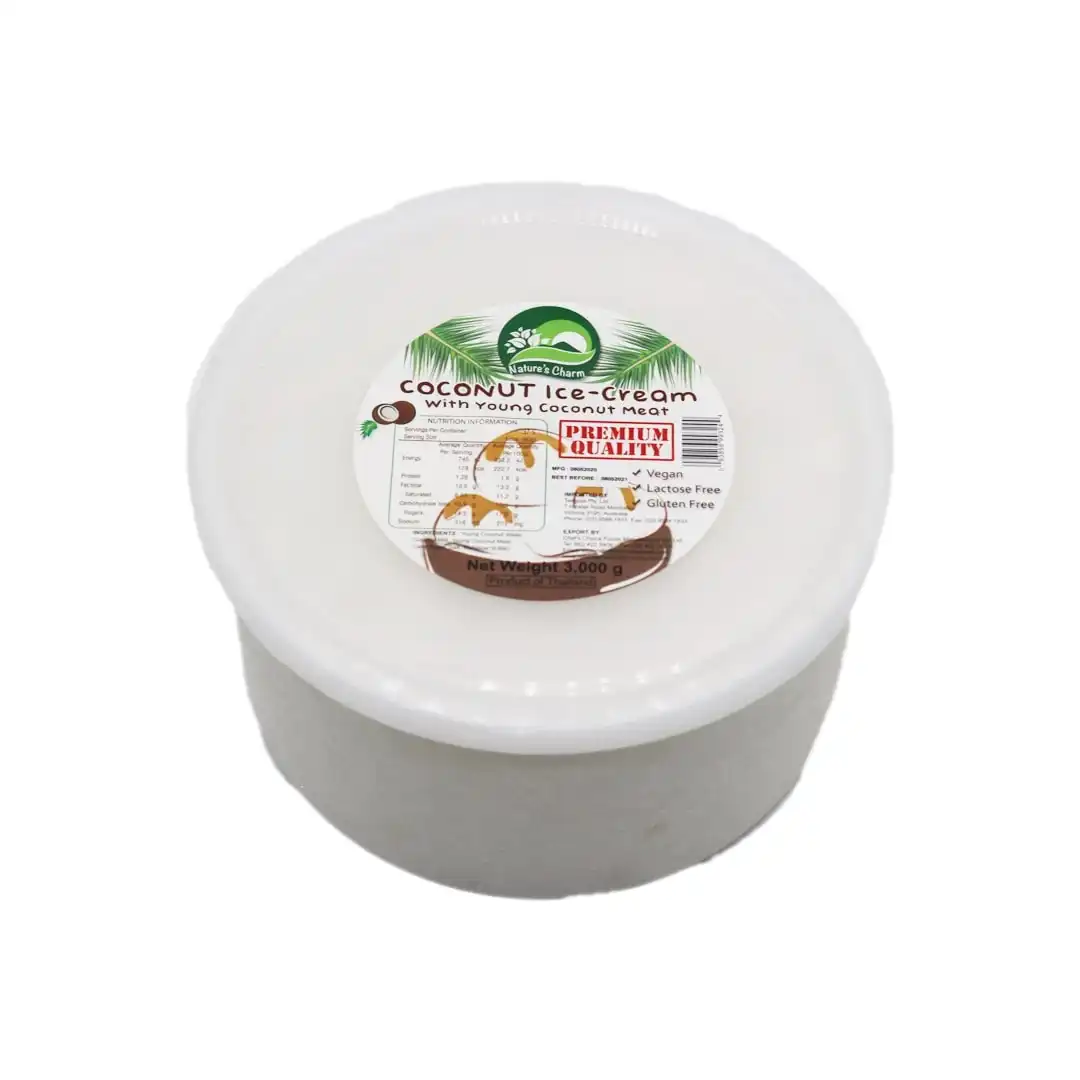 No Stock – ICE CREAM ‘Nature’s Charm’ Coconut [กะทิ] — Dairy Free — 6ltr gst (3kg) (4) ETA 20/4