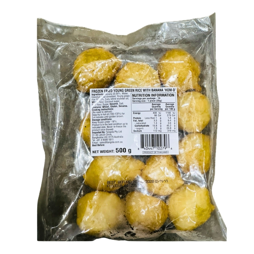 FROZ. THAI DSST ‘Hom-D’ Fried Young Green w Banana [ข้าวเม่าทอด] 500g (15)