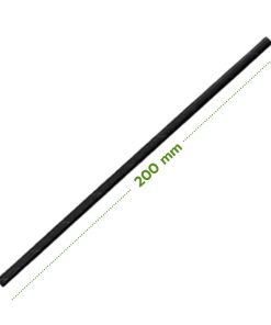 UTL. STRAWS PAPER 'Black Plain' Regular 2500pcs gst